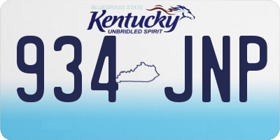 KY license plate 934JNP