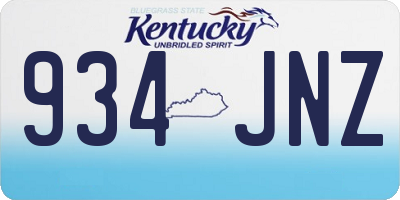 KY license plate 934JNZ