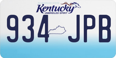 KY license plate 934JPB