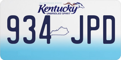 KY license plate 934JPD