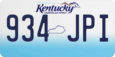 KY license plate 934JPI