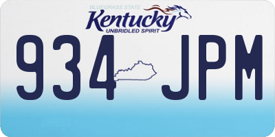 KY license plate 934JPM