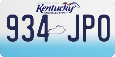 KY license plate 934JPO