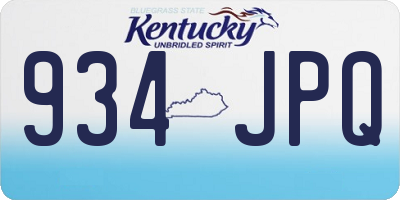 KY license plate 934JPQ