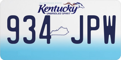 KY license plate 934JPW