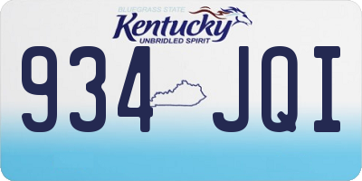 KY license plate 934JQI