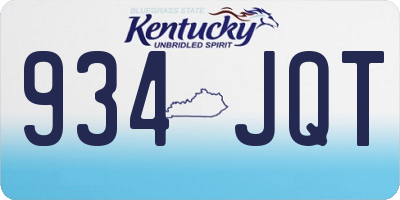 KY license plate 934JQT