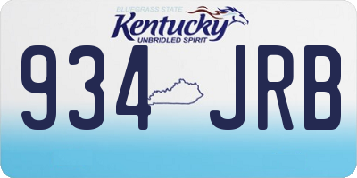 KY license plate 934JRB