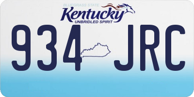 KY license plate 934JRC