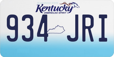 KY license plate 934JRI