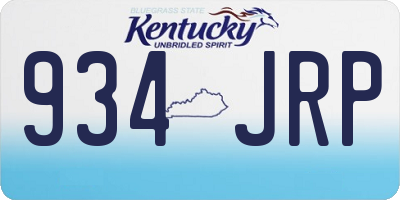 KY license plate 934JRP