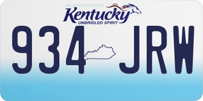 KY license plate 934JRW