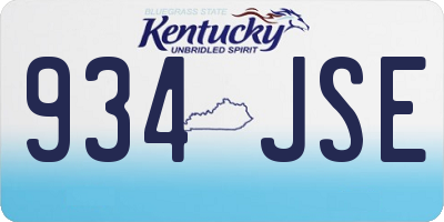 KY license plate 934JSE