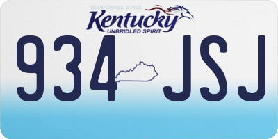 KY license plate 934JSJ