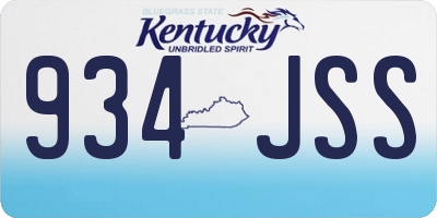 KY license plate 934JSS