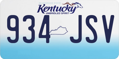 KY license plate 934JSV