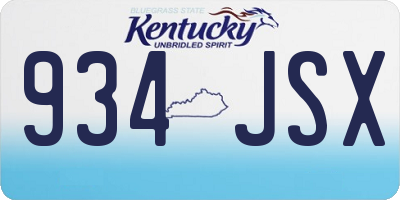 KY license plate 934JSX