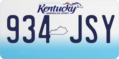 KY license plate 934JSY
