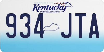 KY license plate 934JTA
