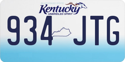 KY license plate 934JTG