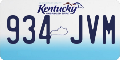 KY license plate 934JVM