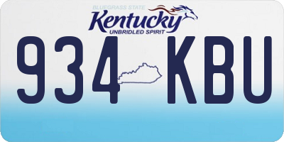 KY license plate 934KBU