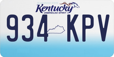 KY license plate 934KPV