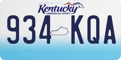 KY license plate 934KQA