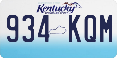 KY license plate 934KQM