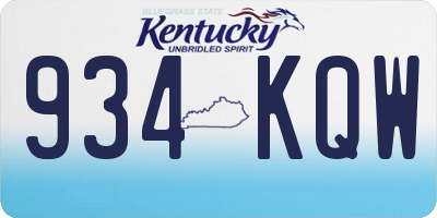 KY license plate 934KQW