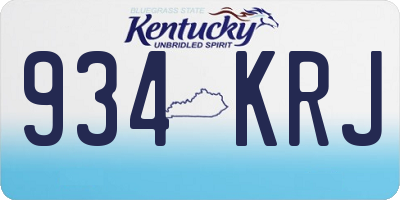KY license plate 934KRJ