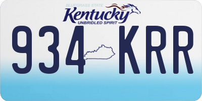 KY license plate 934KRR