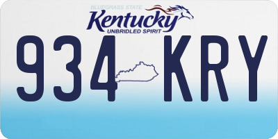 KY license plate 934KRY