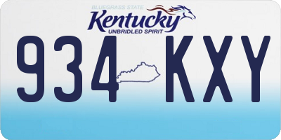 KY license plate 934KXY