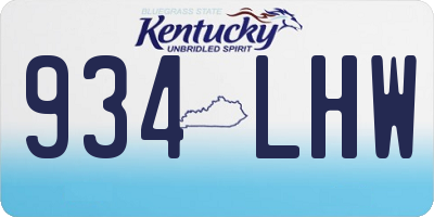 KY license plate 934LHW