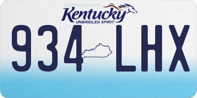 KY license plate 934LHX