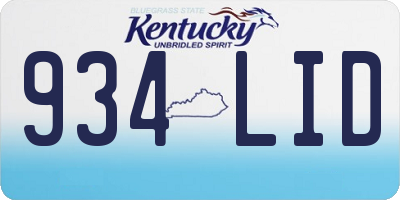 KY license plate 934LID