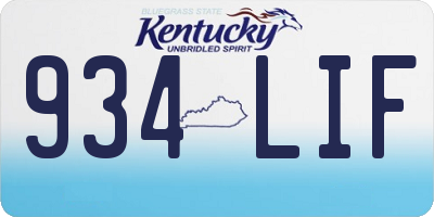 KY license plate 934LIF