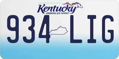 KY license plate 934LIG