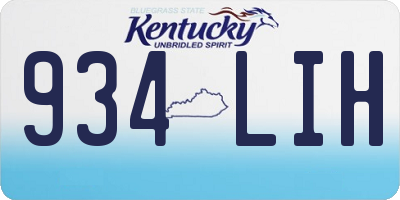 KY license plate 934LIH