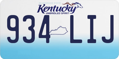 KY license plate 934LIJ