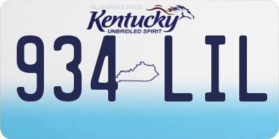 KY license plate 934LIL