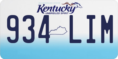 KY license plate 934LIM