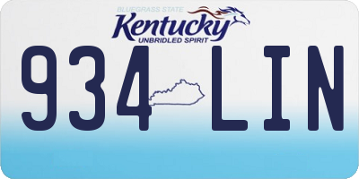 KY license plate 934LIN