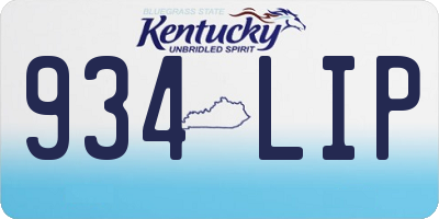 KY license plate 934LIP