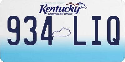 KY license plate 934LIQ