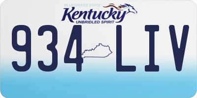 KY license plate 934LIV