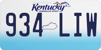KY license plate 934LIW