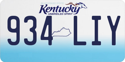 KY license plate 934LIY
