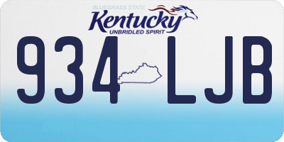 KY license plate 934LJB